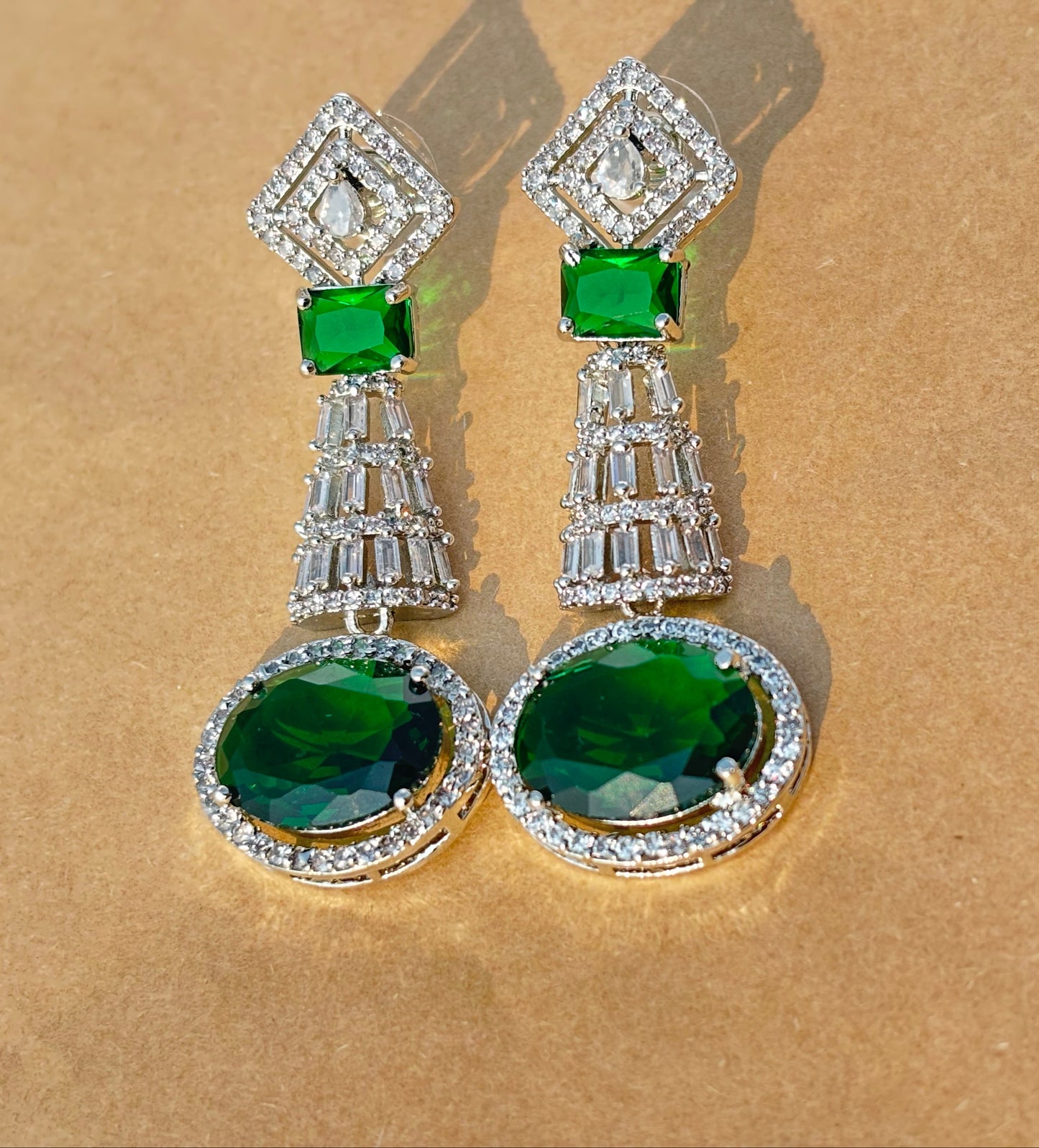 Luxe Emerald Radiance Drop Earrings
