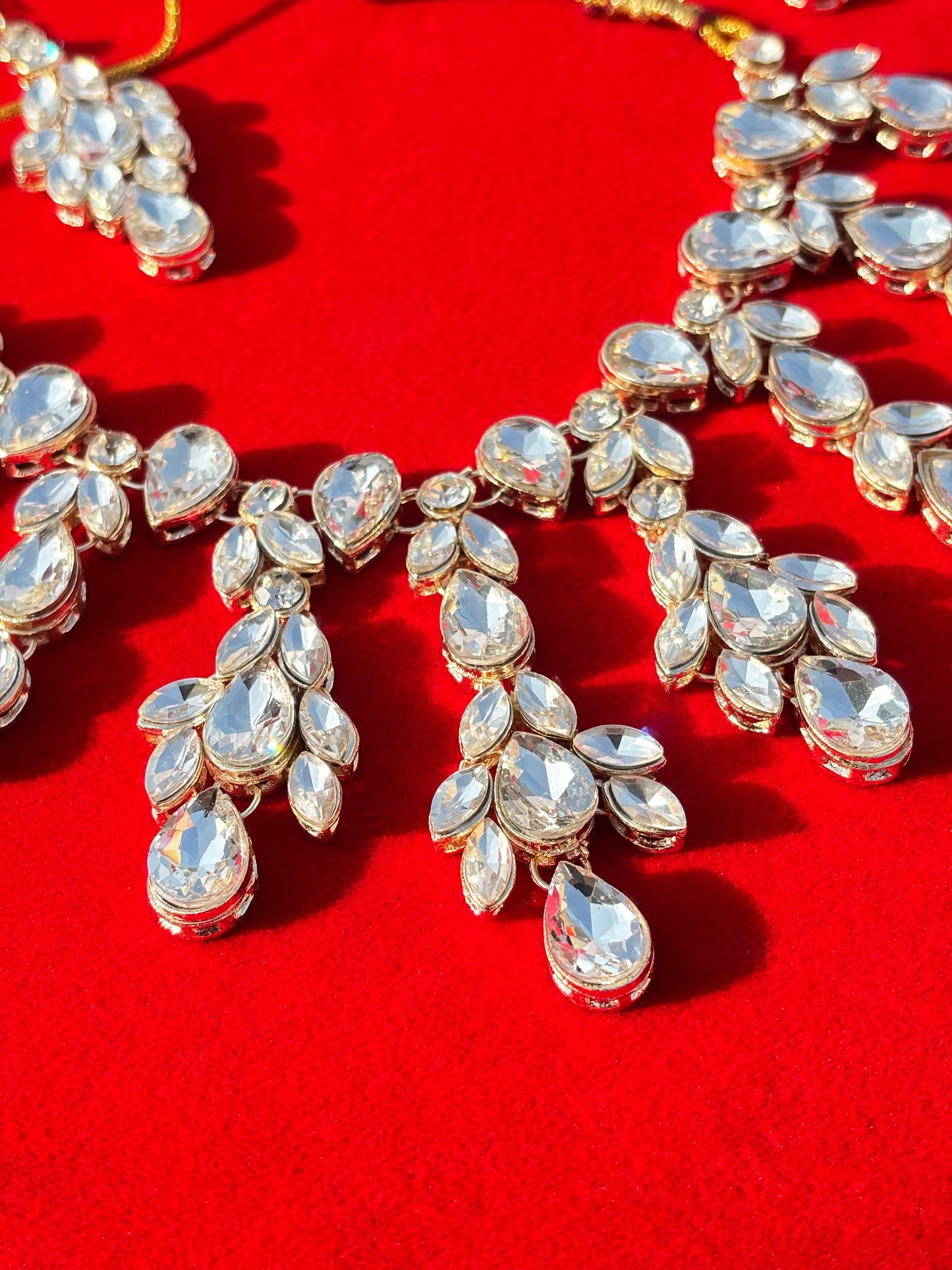 Crystal Teardrop Kundan Bridal Jewellery Set