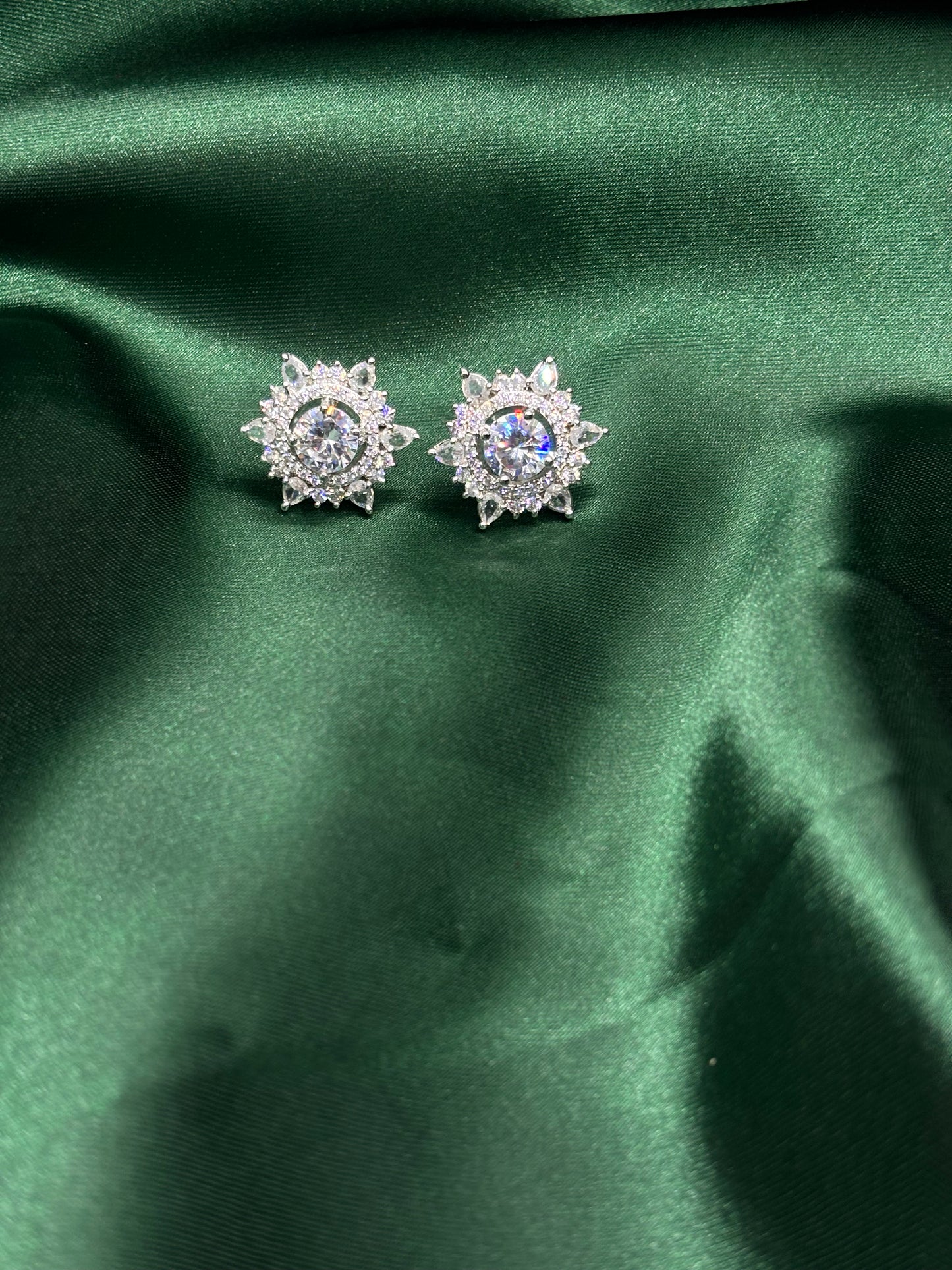 Crystal Bloom Starburst Stud Earrings