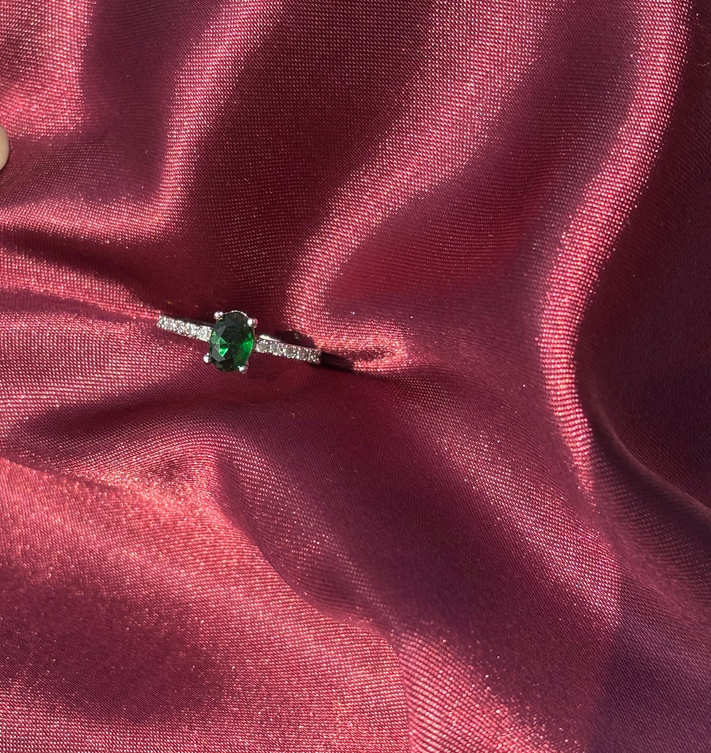 Emerald Horizon Adjustable Ring