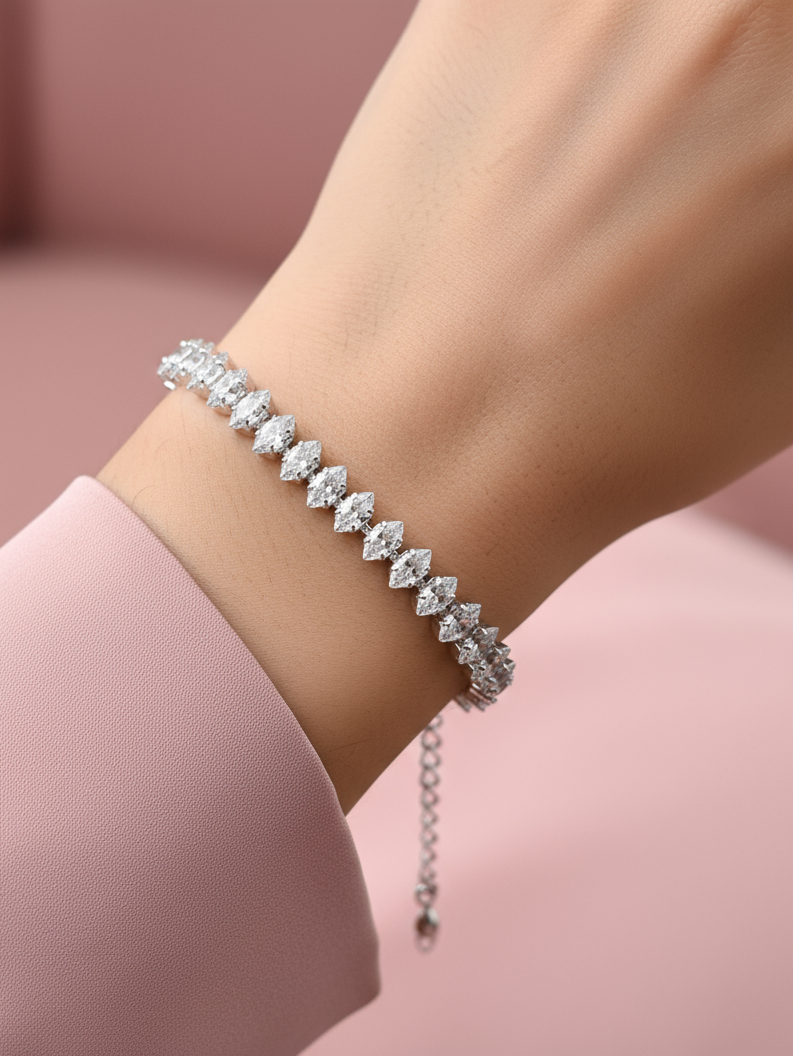Marquise Crystal Chain Bracelet