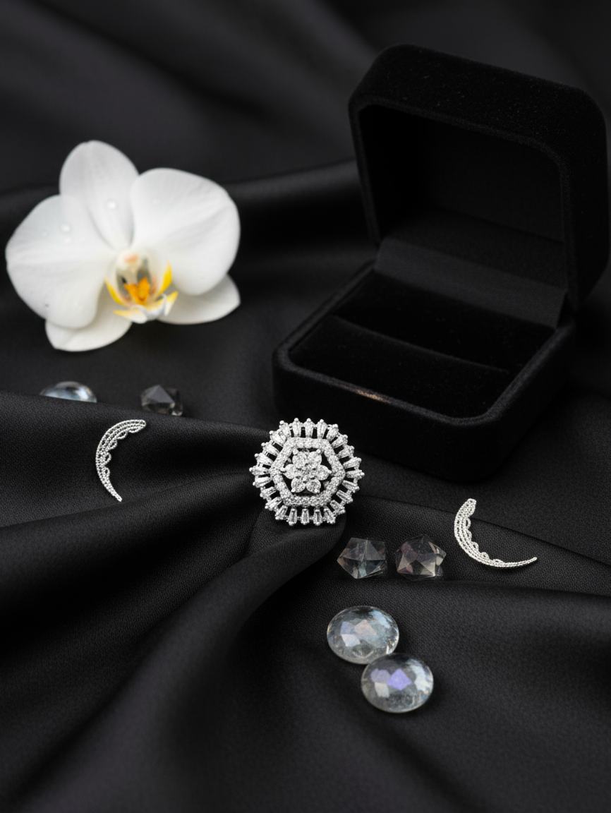 Triple Halo Statement Ring