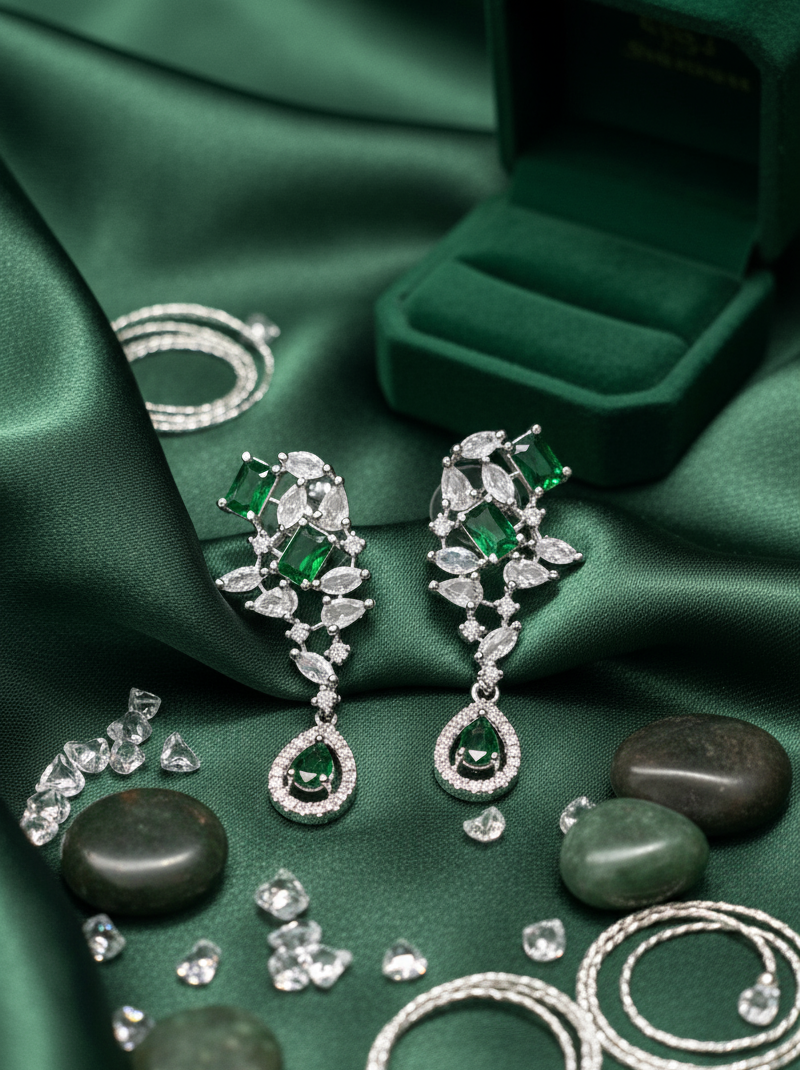 Emerald Luxe Chandelier Earrings