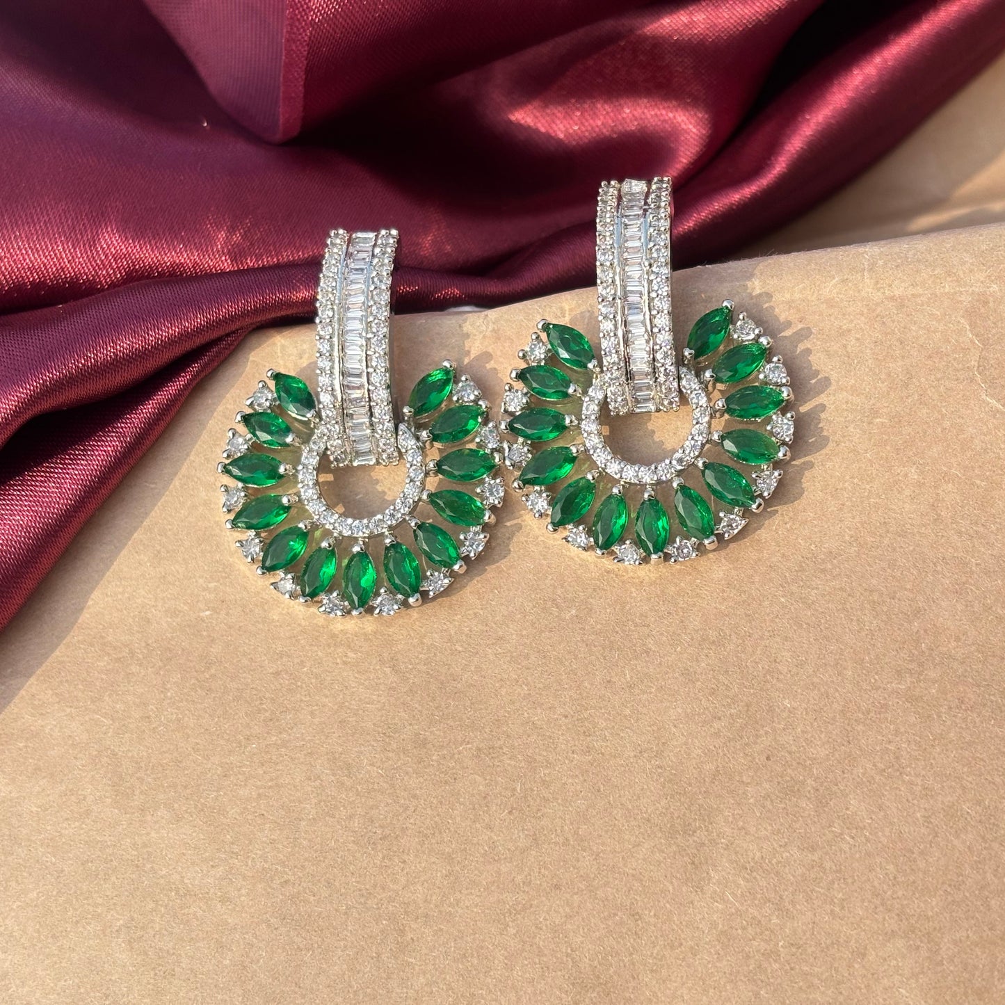 Emerald Radiance Hoop Earrings
