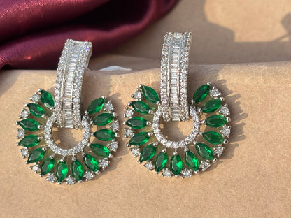 Emerald Radiance Hoop Earrings