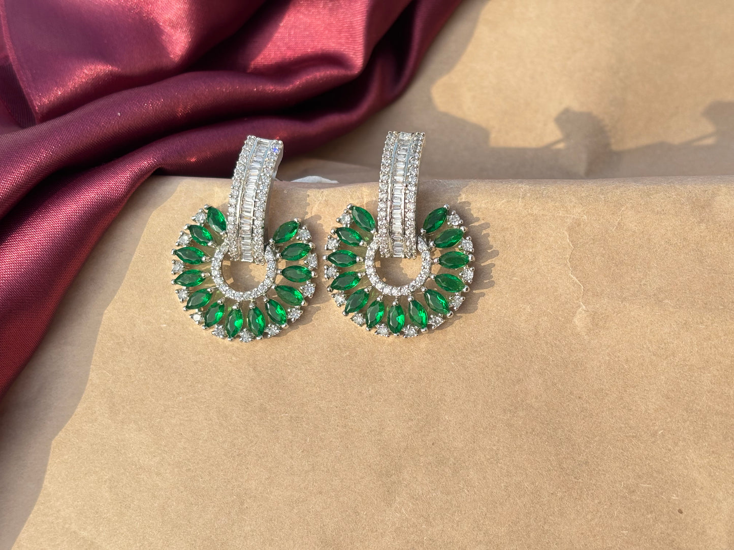 Emerald Radiance Hoop Earrings