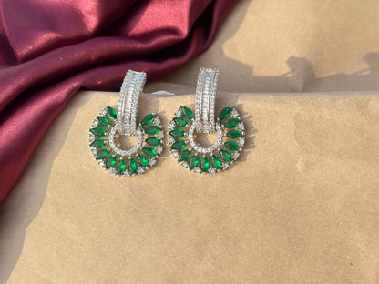 Emerald Radiance Hoop Earrings