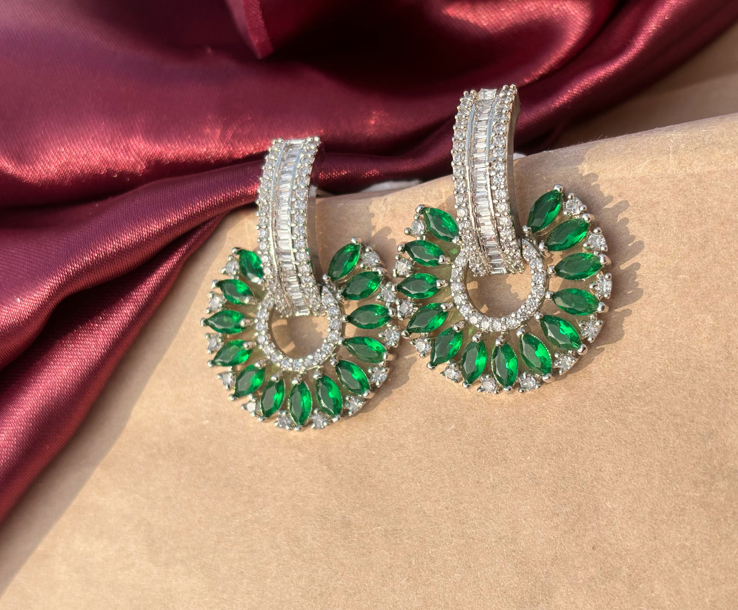 Emerald Radiance Hoop Earrings