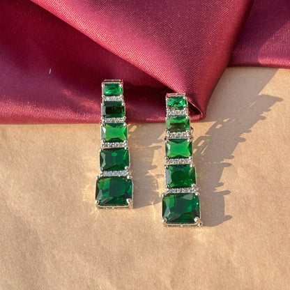 Majestic Emerald Cascade Earrings