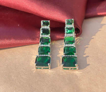 Majestic Emerald Cascade Earrings