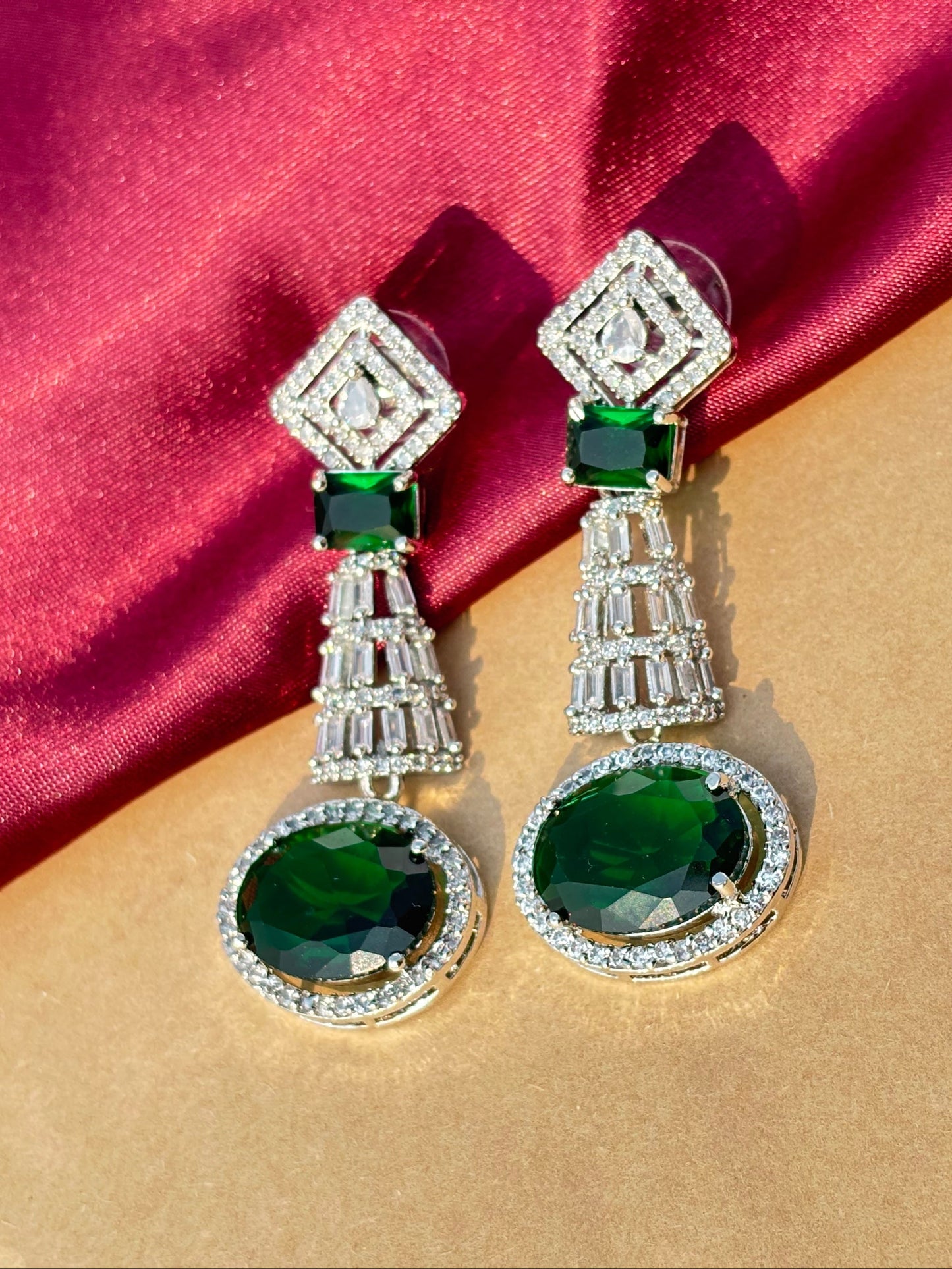 Luxe Emerald Radiance Drop Earrings