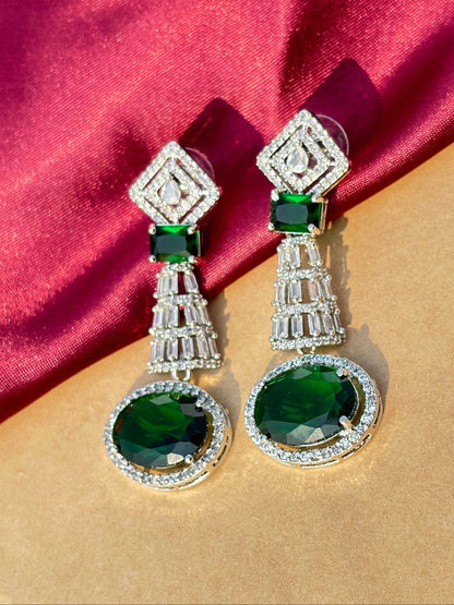 Luxe Emerald Radiance Drop Earrings