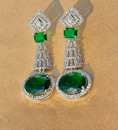 Luxe Emerald Radiance Drop Earrings