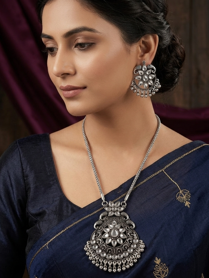 Noor Antique Mirror Necklace Set