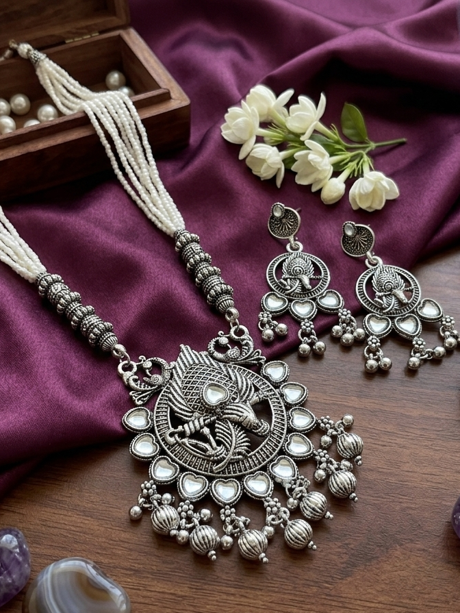 Mayura Antique Pearl Beaded Necklace Set