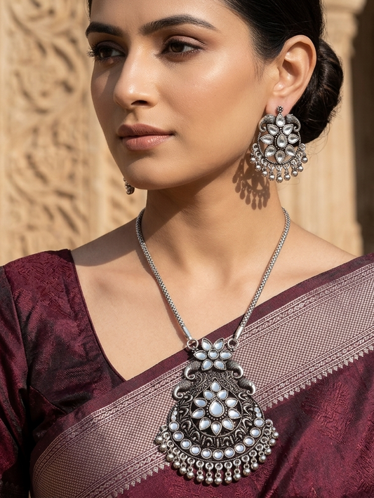Noor Antique Mirror Necklace Set