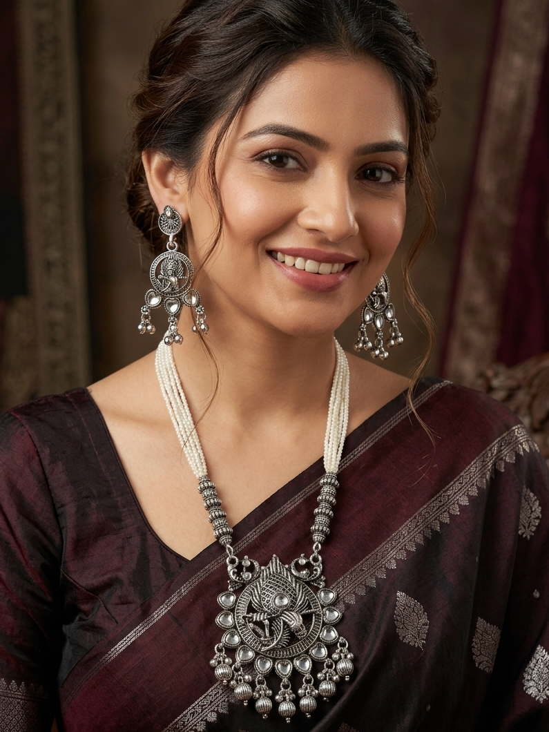 Mayura Antique Pearl Beaded Necklace Set
