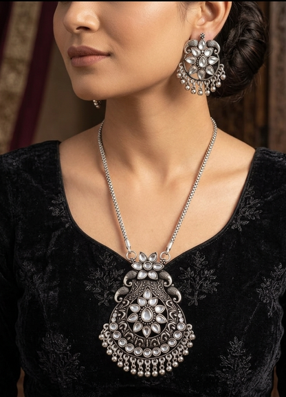 Noor Antique Mirror Necklace Set
