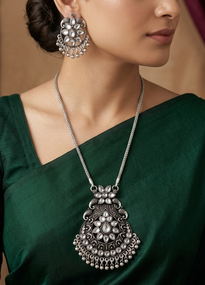 Noor Antique Mirror Necklace Set