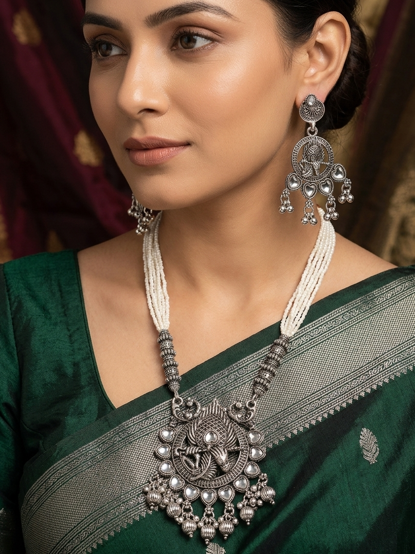 Mayura Antique Pearl Beaded Necklace Set