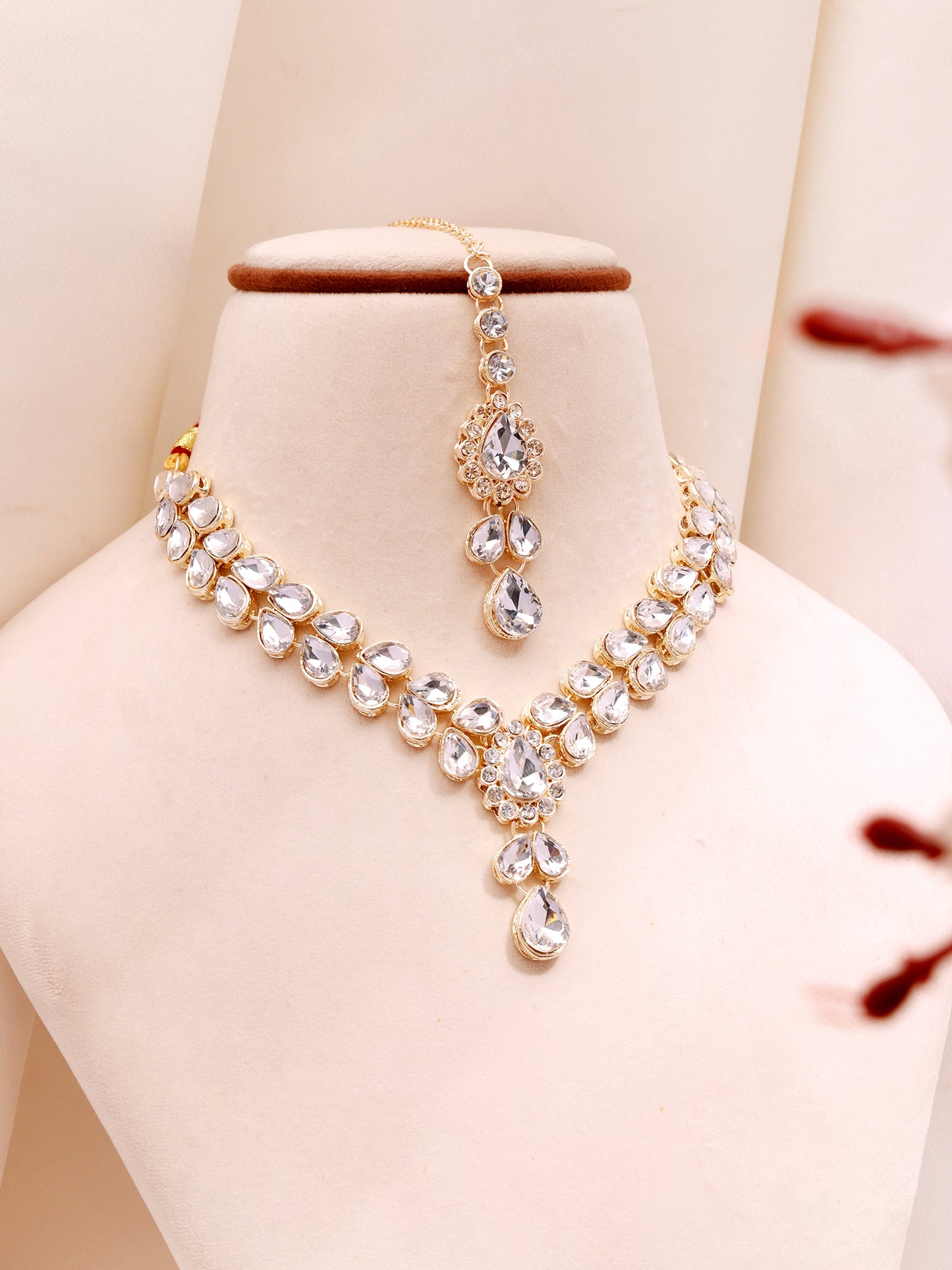 Royal White Polki Kundan Bridal Jewellery Set