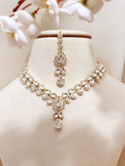 Royal White Polki Kundan Bridal Jewellery Set