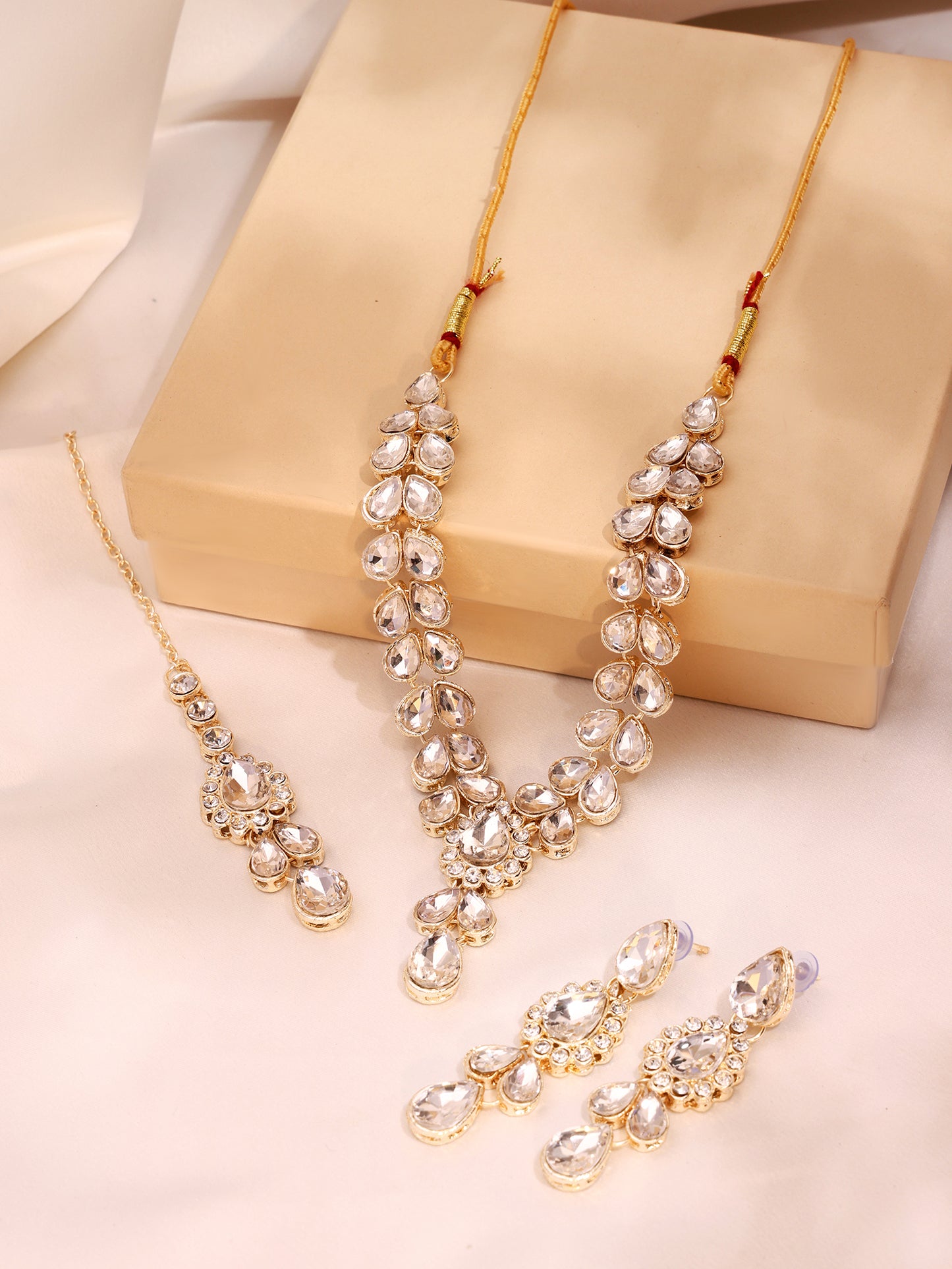 Royal White Polki Kundan Bridal Jewellery Set