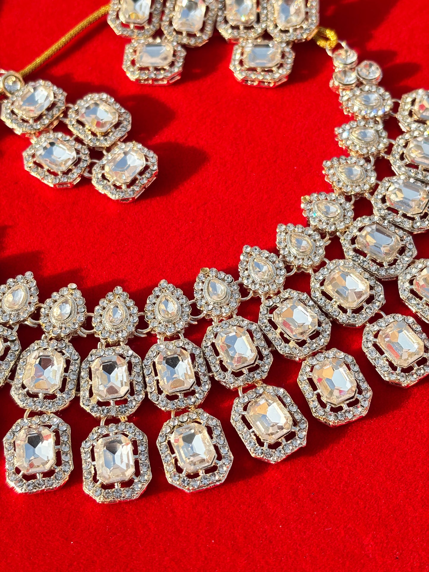 Royal Square-Cut Kundan Necklace Set