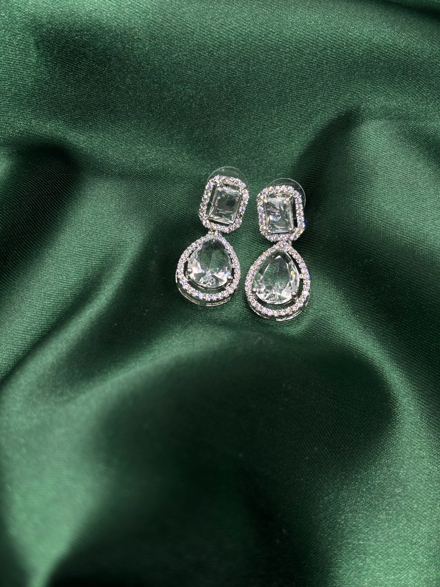 Crystal Geometry Drop Earrings