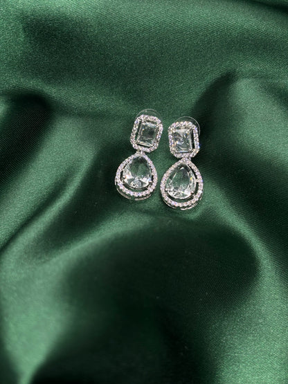 Crystal Geometry Drop Earrings
