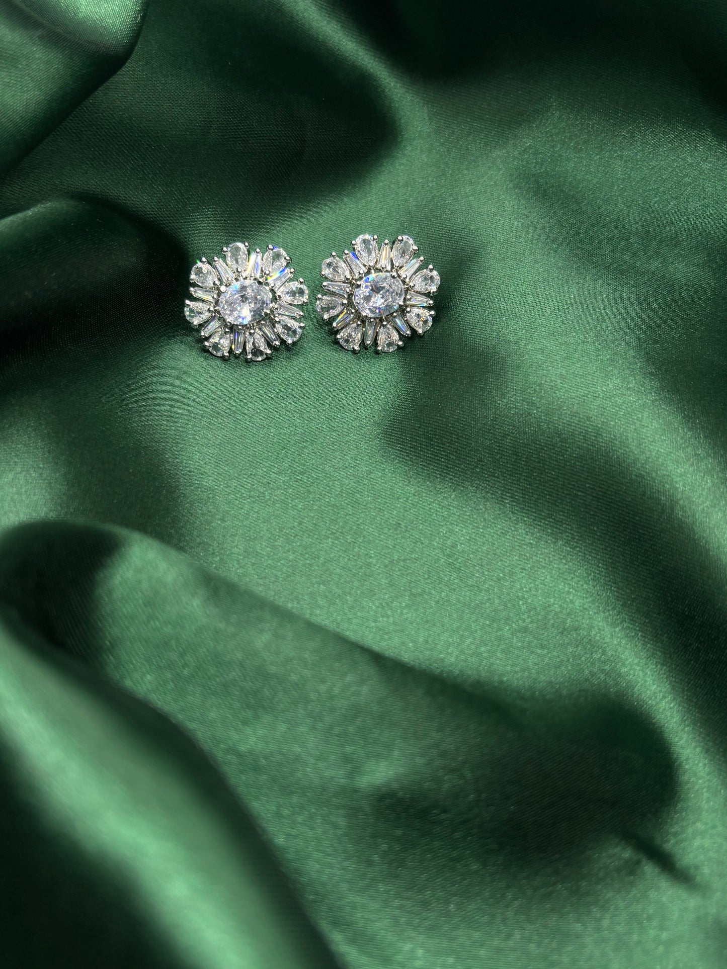 Crystal Bloom American Diamond Pendant Set