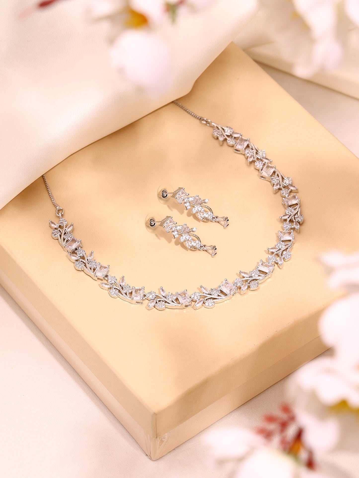 Radiant Frost Necklace and Earring Set