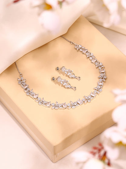 Radiant Frost Necklace and Earring Set