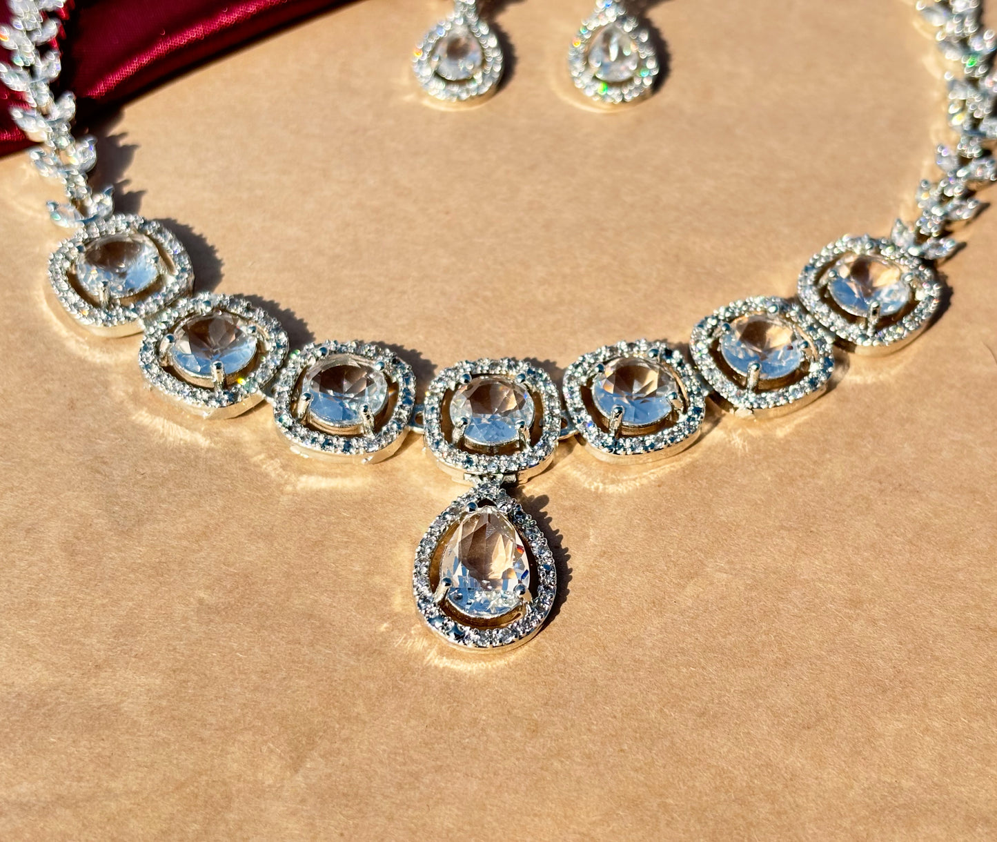 Royal Radiance American Diamond Necklace & Earrings Set