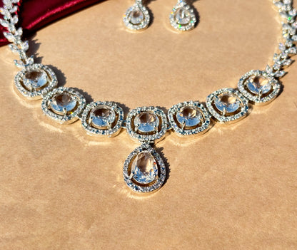 Royal Radiance American Diamond Necklace & Earrings Set