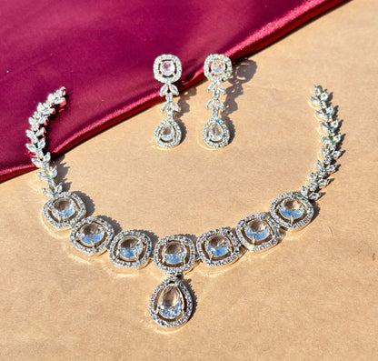 Royal Radiance American Diamond Necklace & Earrings Set
