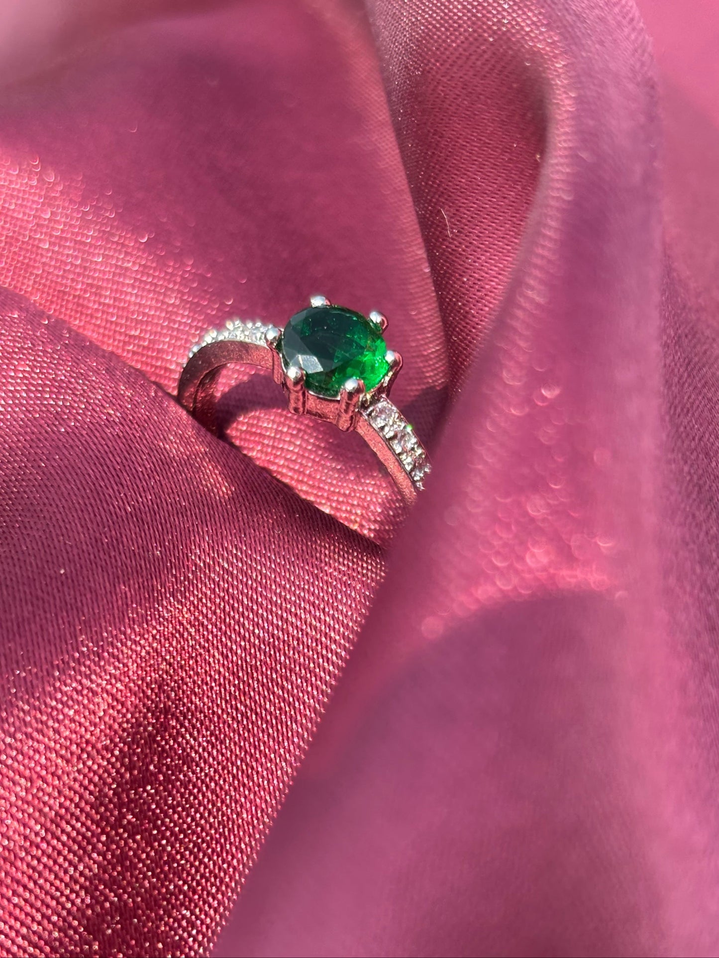 Emerald Horizon Adjustable Ring