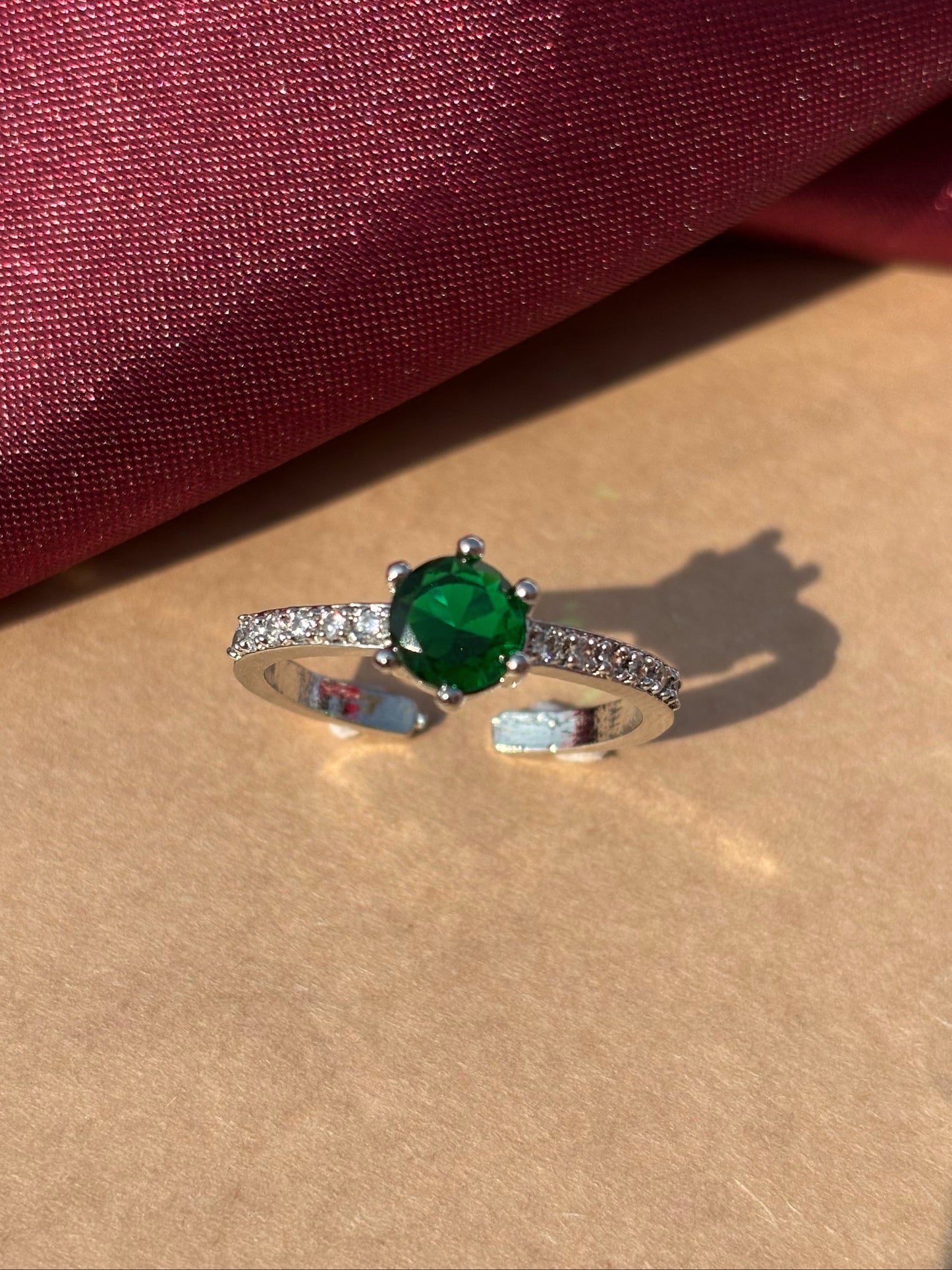 Emerald Horizon Adjustable Ring