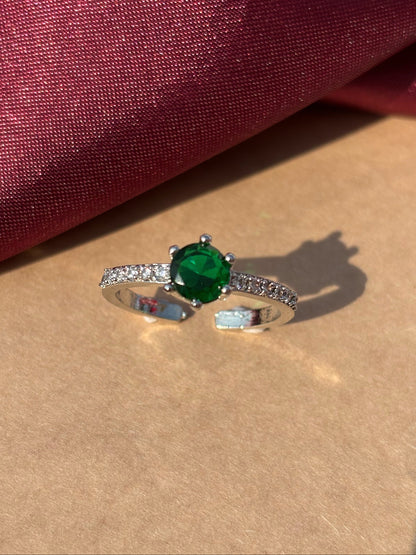 Emerald Horizon Adjustable Ring