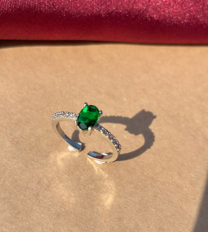 Emerald Horizon Adjustable Ring