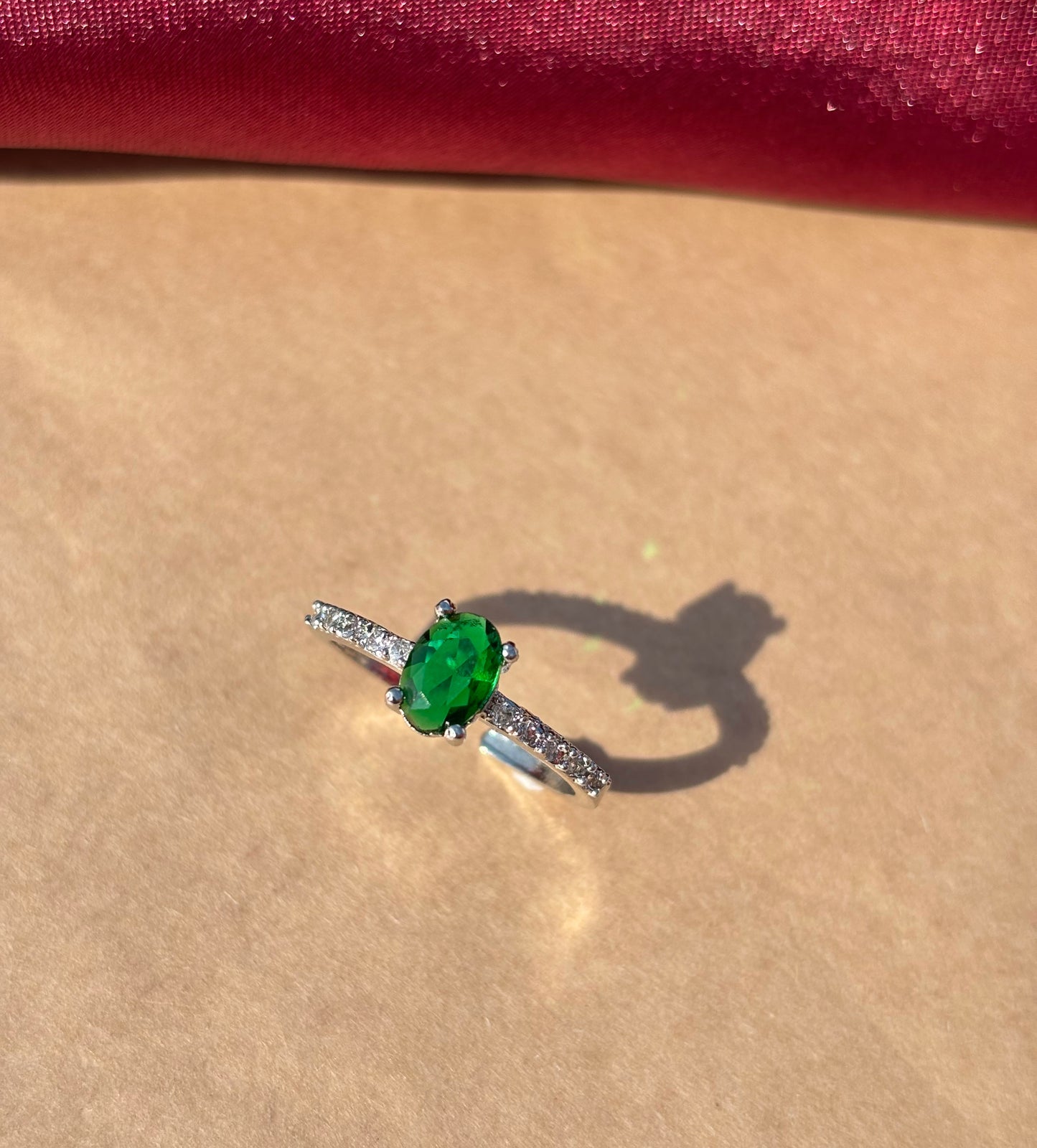Emerald Horizon Adjustable Ring
