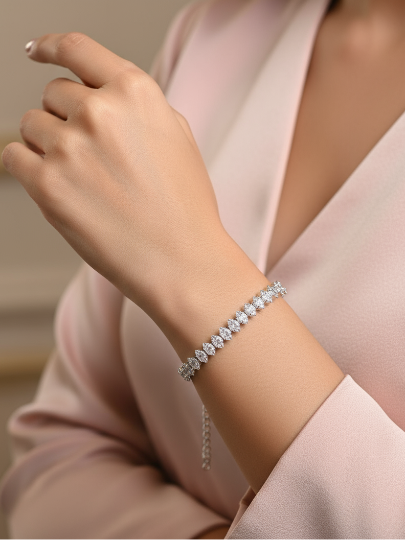 Marquise Crystal Chain Bracelet