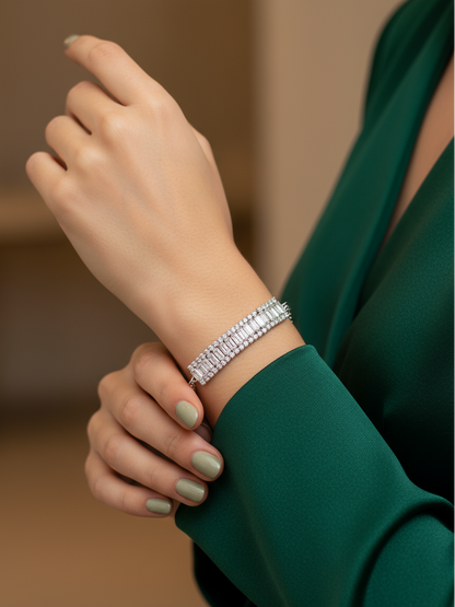 Triple Row Baguette Bracelet