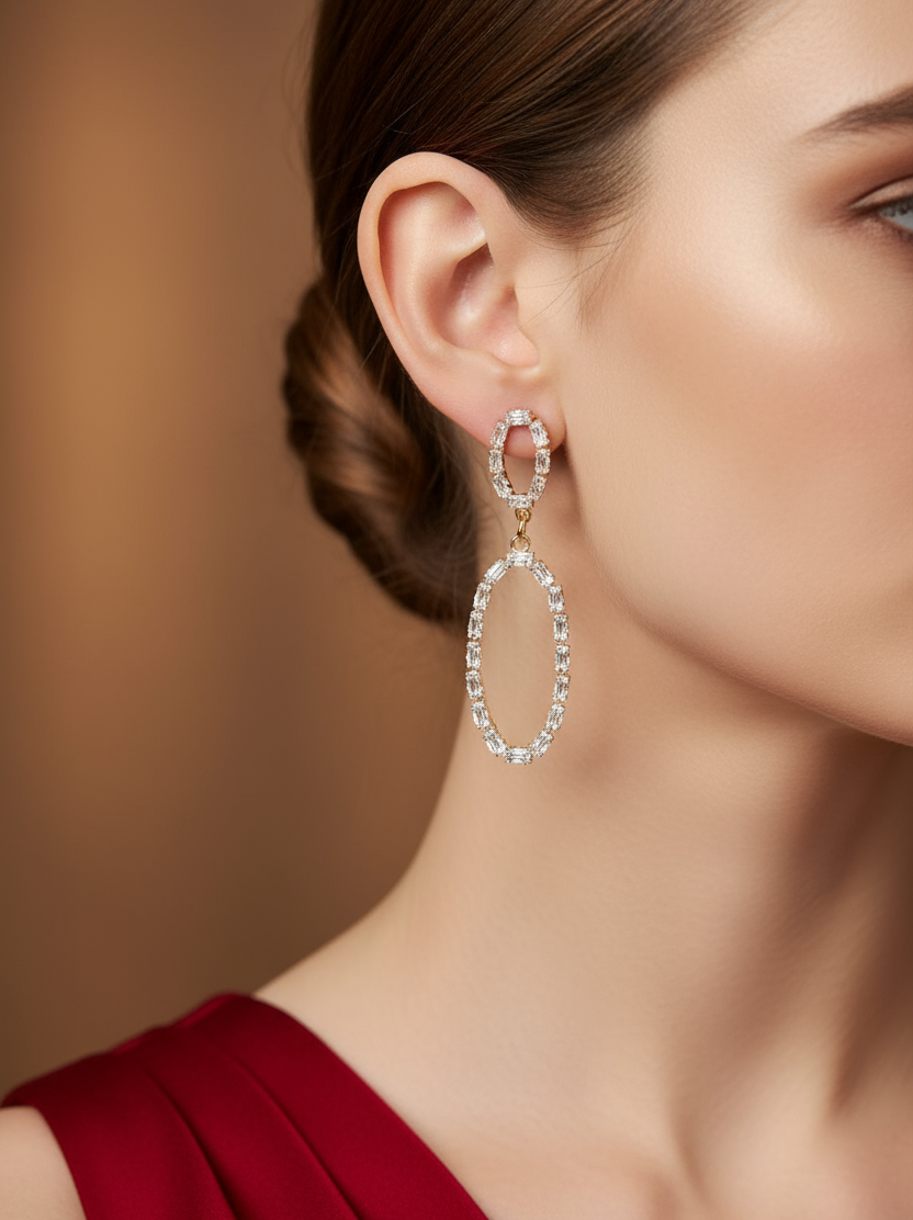 Double Oval Hoop Earrings