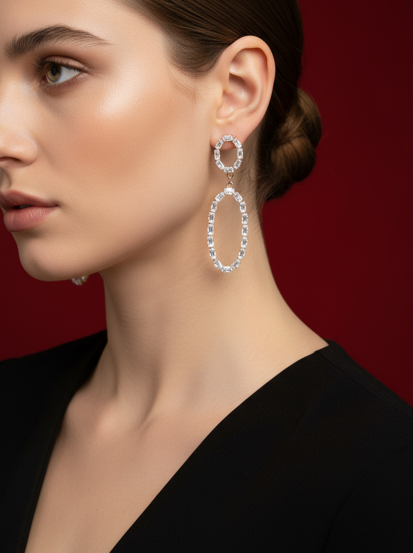 Double Oval Hoop Earrings