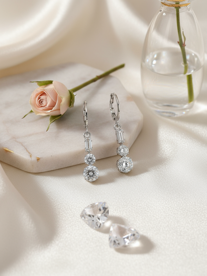 Crystal Huggie Drop Earrings
