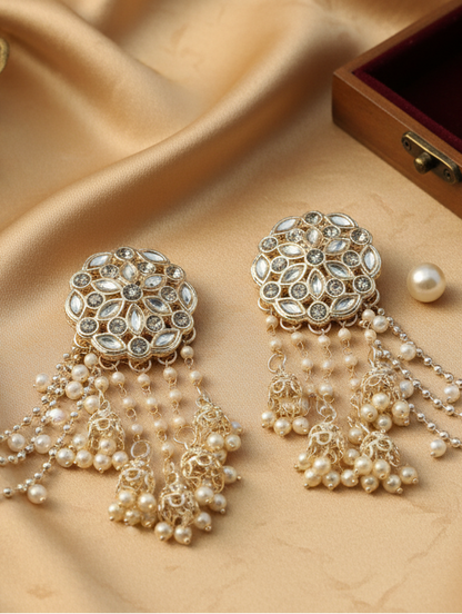 Crystal Bloom Bahubali Earrings