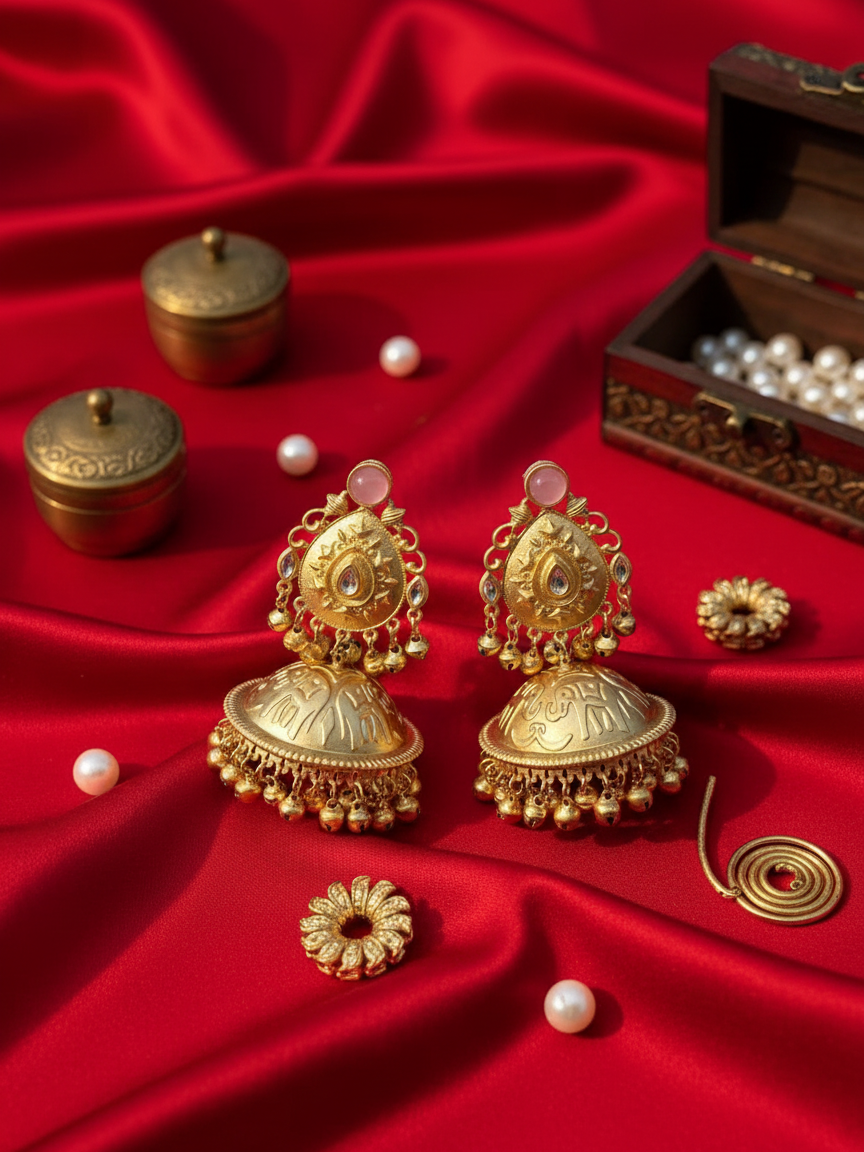 Paisley Temple Jhumka Earrings