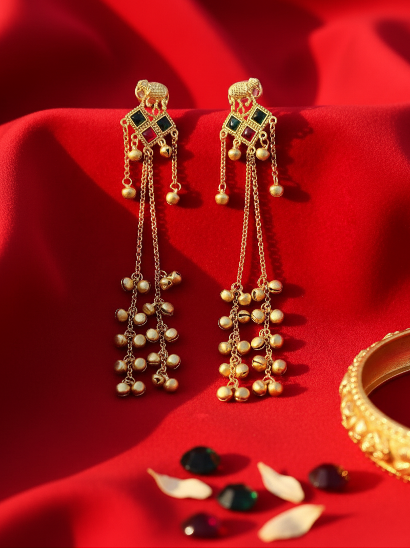 Royal Elephant Kan Chain Earrings