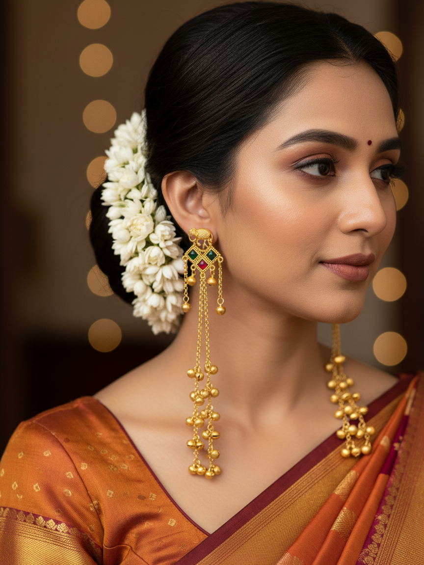 Royal Elephant Kan Chain Earrings
